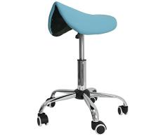 Kosmetik Arbeitshocker Massage Hocker Sattelform, höhenverstellbar, hellblau