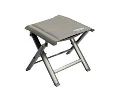 Meerweh Erwachsene Luxus Fußhocker gepolstert mit Quick Dry Foam Klapphocker Campinghocker grau XXL