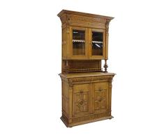 Antiker Buffet Schrank um 1880 aus Eiche | Küchenschrank Küchenbuffet | Neo-Renaissance | 2-türig 2 Schubladen | B: 110 cm (9687)