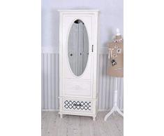 Vintage Schrank Shabby Chic Kleiderschrank Weiss Wäscheschrank Spiegel mxa014 Palazzo Exclusiv