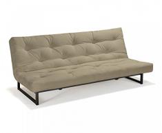 Futonsofa Fraction - Schlafsofa 120 x 200 cm mit Futon & Lattenrost, Farbe und Futon wählbar, Futonfarbe:Leinen, Futonauflage:Futon Iwami Kokos