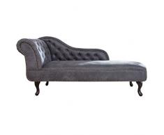 Invicta Interior Design Chesterfield Recamierè antik grau Récamiere Chaiselongue Chaise Longue Sofa Wohnzimmer Ottomane