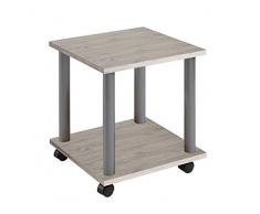 FMD Möbel Jango 11 Beistelltisch auf Rollen, Holz, sandeiche, 40 x 40 x 44.5 cm
