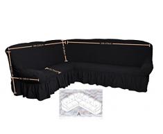 Bezug für Ecksofa 2er + 3er Eckcouch Sofabezug Husse in 7 Farben (Variante A, weiß) / Sofahussen für Ecksofa / Sofahusse Eckcouch / Sofahusse Ecksofa