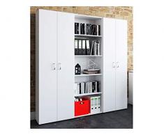 möbelando Multi-Kombi Regalkombi Schrankkombi Regalwand Schrankwand Büro Trio 555 Weiß