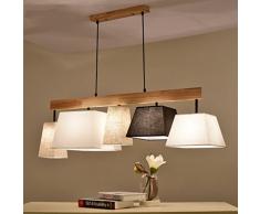 Modern Deckenlampe Holz Pendelleuchte Esstisch Deckenleuchte Wohnzimmer Lampe E27 Decke Kronleuchter Balkon Schlafzimmer ( Farbe : 5 )