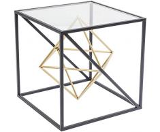 Kare Design Beistelltisch Prisma, kleiner, edler Couchtisch aus Glas, Tisch mit Metall-Streben, (H/B/T) 45x45x45cm, Andere, Gold