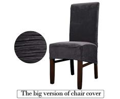 Wanglongbaihuo Sofas für Wohnzimmer Velvet Hotel Oblique Pendelhocker Set Restaurant Haus Dining Chair Abdeckung Solid Color Hocker Abdeckung Maxi-Version der Strecke Silver Fox (Color : Gray)