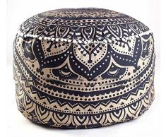 indischen Mandala Tapisserie Bohemian Pouf osmanischen handgefertigt Pouf,, Pouf Boden Kissenbezug aus Baumwolle Wohnzimmer Decor Boho dekorativ runden Fuß Hocker (nur Bezug)