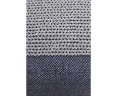 Eckiger Strick Pouf Puff 60cm extra Hochwertig inklusive Füllung | Sitzkissen Sitzpouf Sitzpuff Bailee Grau | Hocker Sitzhocker Fusshocker Strickhocker | Bodenkissen aus Baumwolle Grob gestrickt