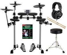 XDrum DD-400 E-Drum-Set Komplettset mit Kopfhörer, Hocker, Schule und Sticks