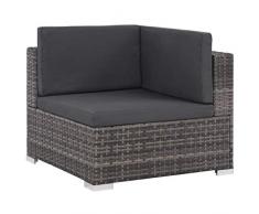 vidaXL Gartensofa 16-TLG. Poly Rattan Gartenmöbel Sitzgruppe Lounge Gartenset