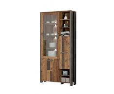Vitrinenschrank Clif 3-TRG. Optik: Old Wood Vintage von Forte