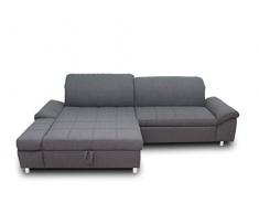 Domo Collection Mika Ecksofa | L-Form Eckcouch | 260x178x80 cm | kleine Sofaecke Sofa Couch Strukturstoff anthrazit