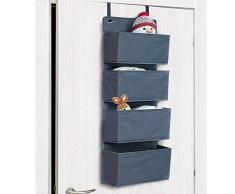 Tatkraft Cozy | Hängeaufbewahrung Bad, Schrankorganizer | 16309 | Textil, Grau | 4 Taschen Für Wickelbedarf, Accessoires, Beautyartikel | 90x33x12 cm