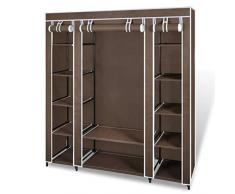 vidaXL Stoffschrank Braun Faltschrank Kleiderschrank Garderob Schrank Regal