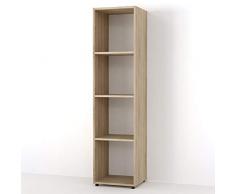 Vicco Raumteiler LUDUS 4 Fächer 142 x 36 cm - Standregal Hängeregal Regal TV Lowboard Sideboard Bücherregal (Eiche Sonoma)