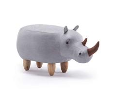 WRZ Cartoon Kreative Reizende Nashorn Hocker Massivholz Hocker Sofa Hocker Wohnzimmer Schlafzimmer Test Schuhe