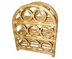 Rattanregal für 8 Weinflaschen , Fb. honig , Gr. B 41 cm , T 20 cm , H 49 cm