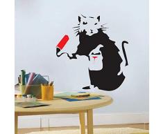 Niedliche Kätzchen Abnehmbare Vinyl Wandaufkleber Selbstklebender Aufkleber Für Kinder Kinderzimmer Schlafzimmer Küchensofa Hintergrund 58X90Cm