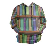 DEZIRO Bibliotheksregale mit Alten Büchern Muster Herren Herbst Winter Hoodie Langarm Fleece Gr. Large, 1