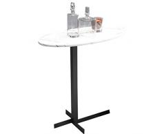 XWZJY Metall Basis Ecke Couchtisch Oval geformt Marmorplatte Gelegentliche Tee- / Cocktailtische Schlafzimmer Kleine Sofa-Beistelltische, 50 x 25 x 50 cm