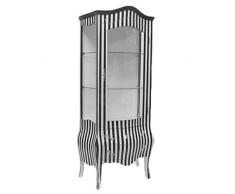 Casa Padrino Barock Vitrine in Schwarz/Weiß Streifen - Vitrinenschrank - Wohnzimmerschrank