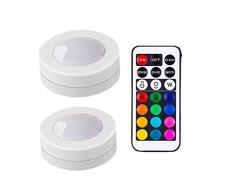 Drahtlose LED-Licht Dimmbare Touch Sensor RGB Puck Lichter Für Schrank Kleiderschrank Treppenschrank Flur Nacht Lampe-LQCN, 2 lampe 1 controller, 6 * 2 cm