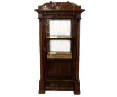 Casa Padrino Biedermeier Vitrine in Mahagoni - Vitrinenschrank - Wohnzimmerschrank - Art Deco Barock