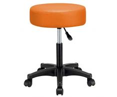 Casaria Rollhocker Arbeitshocker Orange Höhenverstellbar 360° Drehbar 10cm dicke Polsterung Drehhocker Praxis Hocker