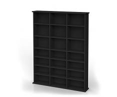 Vicco Medienregal Jukebox CD DVD Bluray Regal Standregal Regalwand Bücherregal für CD, DVD, Spiele, Cover, Bücher - 140 x 102 cm (Schwarz)