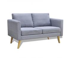 vidaXL Sofa Stoffsofa 2-Sitzer Polstersofa Lounge Couch Holz Design Sitzmöbel