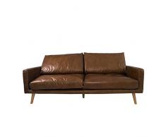 Vintage-Line Design Clubsofa Arnum 3-Sitzer Cuba Braun Sofa Ledersofa Loungesofa Designsofa