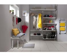 Element System Wandschiene 1-reihig, 2 Stück, 4 Abmessungen, 3 farben, Länge 150 cm für Regalsystem, Regalträger, Wandregal, weiß, 10000-00028