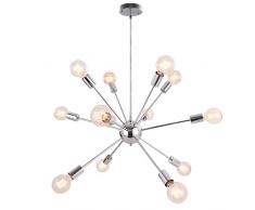 OYIPRO Sputnik Kronleuchter Pendelleuchte 12-Flammig Hängelampe Einstellbare Höhe 3x25cm E27 Lampenfassung Metall für Esszimmer Wohnzimmer Schlafzimmer Küche Restaurant