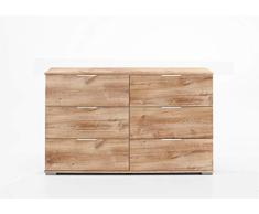 Wimex London Schubkastenkommode mit 6 Schubkaesten, Plankeneiche Nachbildung, 41 x 130 x 83 cm