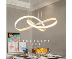 Pendelleuchte/Hängelampe LED Esstischlampe Küchenlampe Deckenlampe Dimmbar Fernbedienung Kronleuchter, Moderne Design Metall Acryl Esszimmerlampe Flur Wohnzimmer Lampe Höhenverstellbar Hängeleuchte