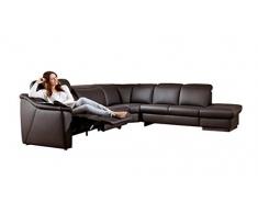 Relax Wohnlandschaft Leder schoko Eckgarnitur Sofa Couch günstig