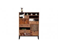 Hochkommode Rodeo, Sideboard mit kleinen Türen und Schüben, braun, (H/B/T) 138x100x30cm
