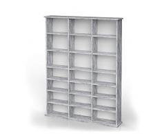 Vicco Medienregal Jukebox CD DVD Bluray Regal Standregal Regalwand Bücherregal für CD, DVD, Spiele, Cover, Bücher - 140 x 102 cm (Beton)