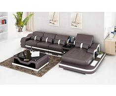 Its-Me Futuristische Designer Sofa Kombinationen|von Uns konfiguriert oder selbst stylen|feinstes weiches Leder|Wohnlandschaft|Ledercouch|LED|Bluetooth Lautsprecher|USB|