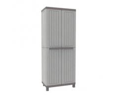 Terry C-Wood 2680 hoher Schrank aus Kunststoff mit mehreren Einlegeböden, grau/taupe, 68 x 39 x 170 cm