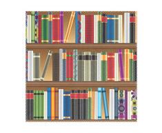 DEZIRO Bibliotheks-Regale mit Alten Büchern Bild Polyester Tischsets 4er Set für Esstisch Flecken-Wärmeisolierung