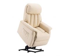 MCombo Elektrisch Aufstehhilfe Fernsehsessel Relaxsessel elektrisch verstellbar 7299 (Creme)