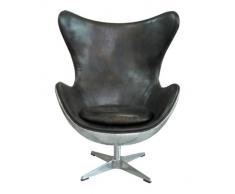 Schalensessel Agent Light Java Vintage Leder, Aluminium Echtleder Sessel