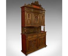Breton-Buffetschrank, Antik-Optik, geschnitzt, französisch, Eiche, Circa 1880