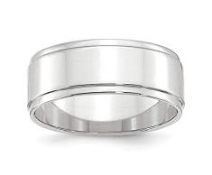 10 kW 8 mm, flach, mit Trittstufe Edge-Band-Größe 1,2 X Ring-höherer Goldgrad als 9 Karat Gold JewelryWeb