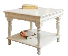 Couchtisch Louis Philippe quadratisch mit Schublade und Einlegeboden