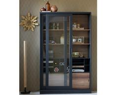 De Eekhoorn Vintage Vitrinenschrank James 200 cm hoch Massivholz Vitrine Schrank schwarz