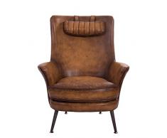 Vintage-Line Schalensessel Sunderland Carter Brown Ledersessel Sessel Leder Echtleder Armlehnsessel